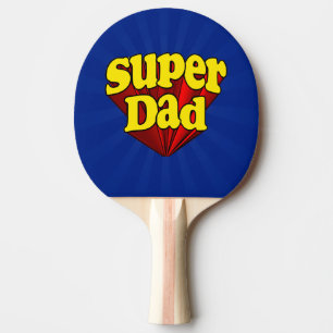 Pala De Ping Pong Super héroe azul amarillo rojo del día de padre