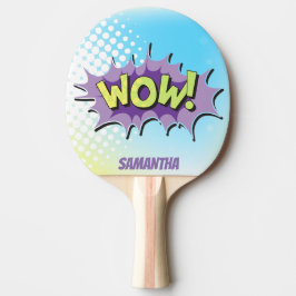 Pala De Ping Pong ¡Super héroe cómico wow del estilo del arte pop!