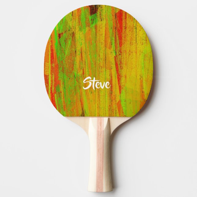 Pala De Ping Pong Superficie pintada con nombre personalizado (Anverso)