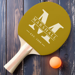 Pala De Ping Pong Superposición de monograma y nombre Desert Sage