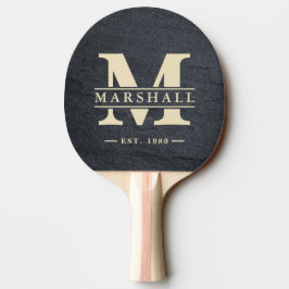 Pala De Ping Pong Superposición de Monograma y Nombre en Piedra de G