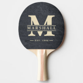 Pala De Ping Pong Superposición de Monograma y Nombre en Piedra de G