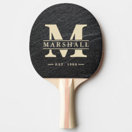 Pala De Ping Pong Superposición de Monograma y Nombre en Piedra de G