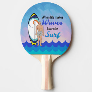 Pala De Ping Pong Surfboard Ocean Waves Blue Motivation Cita