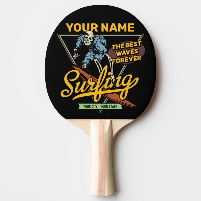 Pala De Ping Pong Surfista de Waves de Surf Personalizado (Anverso)