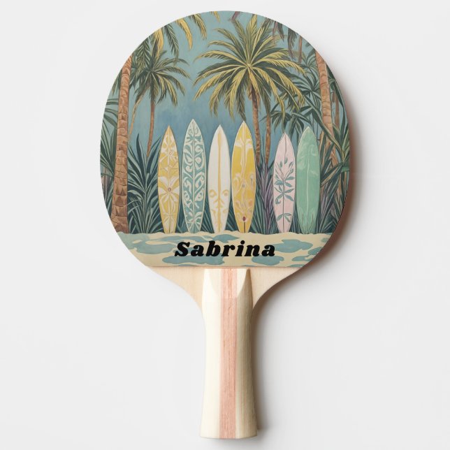 Pala De Ping Pong Surf's Up, Pastel Style personalizado (Anverso)