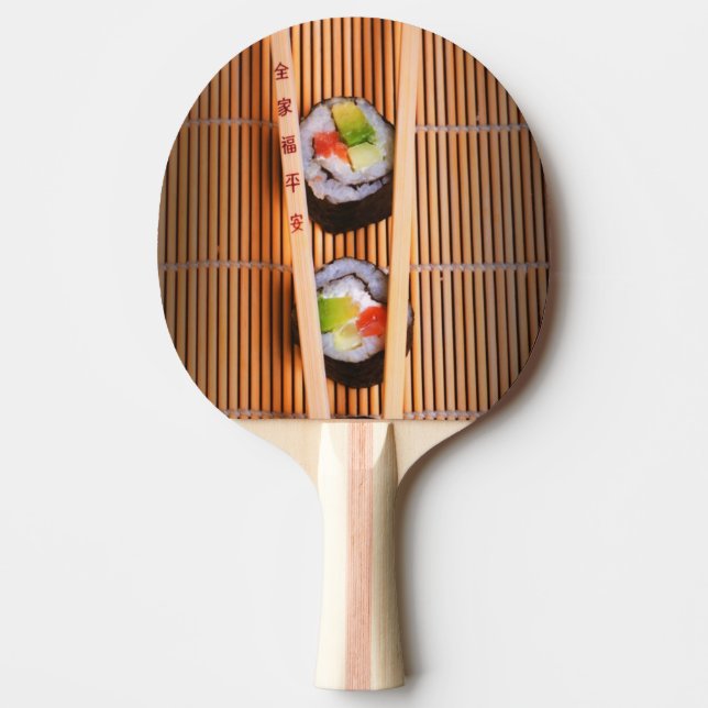Pala De Ping Pong Sushi y palillos de madera (Anverso)