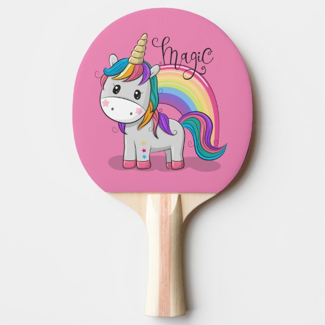 Pala De Ping Pong Süßes Einhorn Unicorn mit großen Augen (Anverso)