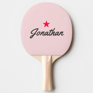 Pala De Ping Pong Susurro Rosa y Estrella Vintage Negra Firma