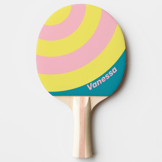 Pala De Ping Pong Sweet Sea Kiss Circle Stripe with Name (Anverso)