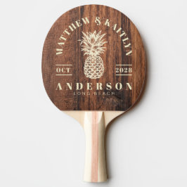 Pala De Ping Pong Tabla de corte desgastada Boda de piña tropical