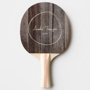 Pala De Ping Pong Tablas Antiguas Nombre en Círculo Dibujado