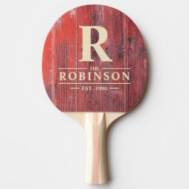 Pala De Ping Pong Tablas de Granero Angustiadas Apellido y Inicial