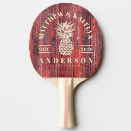 Pala De Ping Pong Tablas de Granero Angustiadas Boda de Piña Tropica