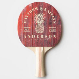 Pala De Ping Pong Tablas de Granero Angustiadas Boda de Piña Tropica