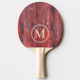 Pala De Ping Pong Tablas de Granero Angustiadas Monograma