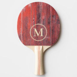 Pala De Ping Pong Tablas de Granero Angustiadas Monograma
