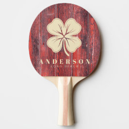 Pala De Ping Pong Tablas de granero angustiadas Trébol de cuatro hoj