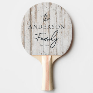 Pala De Ping Pong Tablas de madera blanqueadas con nombre de familia