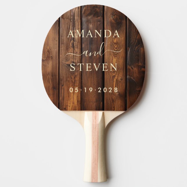 Pala De Ping Pong Tablas de Mancha de Brillo Nombres de Pareja con B (Anverso)