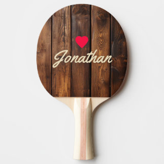 Pala De Ping Pong Tablas de Manchas Brillantes Corazón Vintage Firma