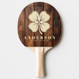 Pala De Ping Pong Tablas de Manchas Brillantes Trébol de Cuatro Hoja