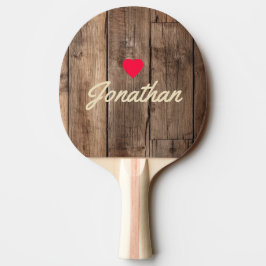 Pala De Ping Pong Tablas de piso de granero Firma de corazón vintage