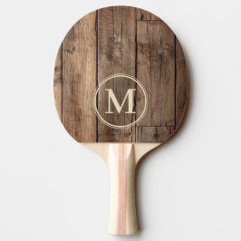 Pala De Ping Pong Tablas de piso del granero Monograma