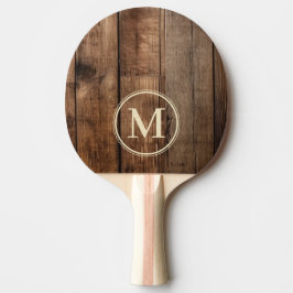 Pala De Ping Pong Tablas de piso del granero Monograma