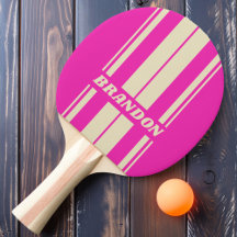 Tablas de rayas rosadas retro con nombre