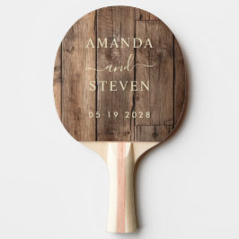 Pala De Ping Pong Tablas de Suelo de Granero con Nombres de Pareja e