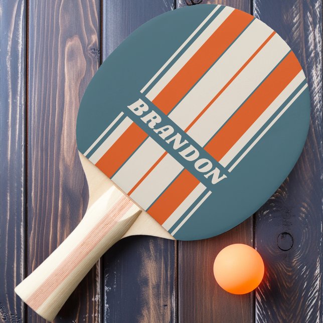 Pala De Ping Pong Tablas de Surf Retro con Franjas y Nombre (Subido por el creador)