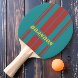 Pala De Ping Pong Tablas de Surf Ruby Reef con Nombre y Rayas