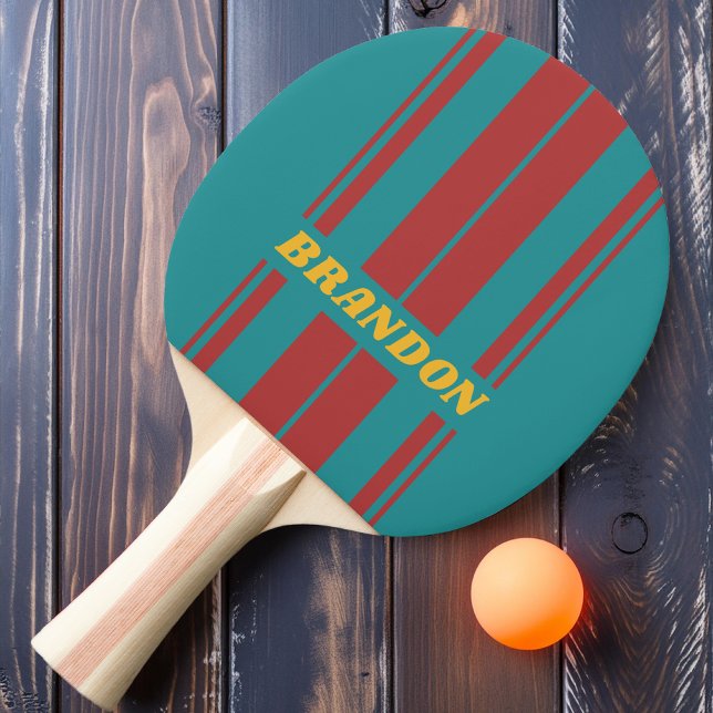 Pala De Ping Pong Tablas de Surf Ruby Reef con Nombre y Rayas (Subido por el creador)
