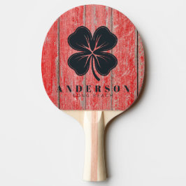 Pala De Ping Pong Tablas del Granero Rojo Trébol de Cuatro Hojas con