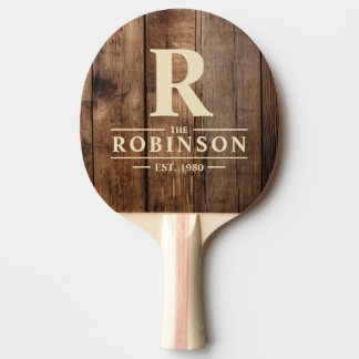 Pala De Ping Pong Tablas del Suelo del Granero Apellido y Iniciales