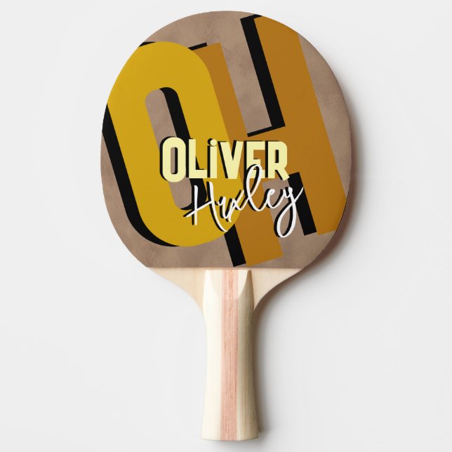 Pala De Ping Pong Table Tennis Player Cool Name Monogrammed (Anverso)