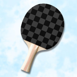 Pala De Ping Pong Tablero de ajedrez negro clásico y negro humeante