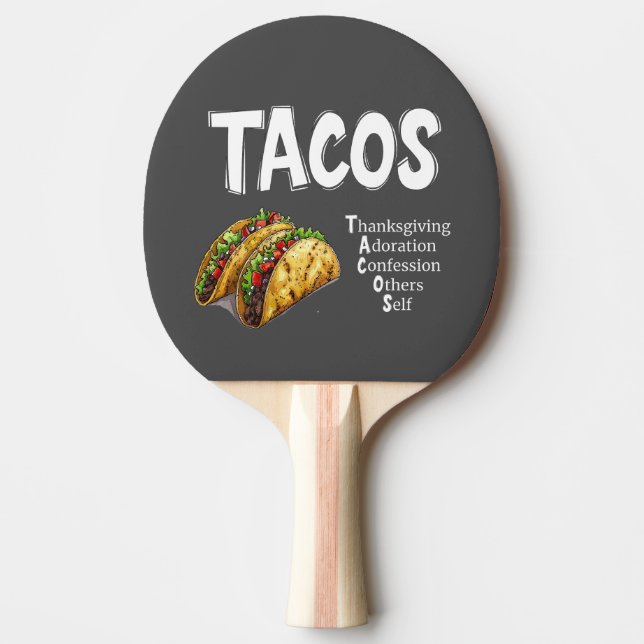 Pala De Ping Pong TACOS Oración Ping Pong Paddle (Anverso)