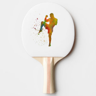 Pala De Ping Pong Taekwondo-karate en acuarela