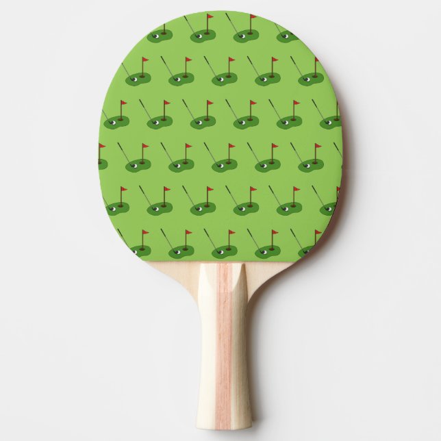 Pala De Ping Pong Taladro del campo de golf con patrón de bandera (Anverso)