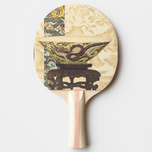 Pala De Ping Pong Tapiz asiático con diseño de bolas y dragones (Anverso)