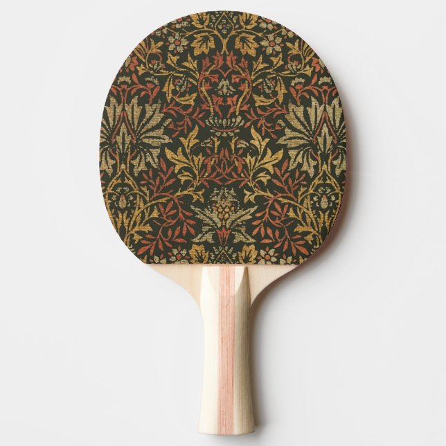 Pala De Ping Pong Tapiz del jardín de flores de William Morris (Anverso)