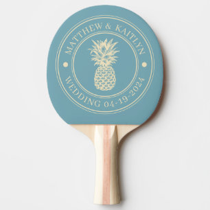 Pala De Ping Pong Tarde de Aqua Cálida Cresta de Boda de Piña y Nomb