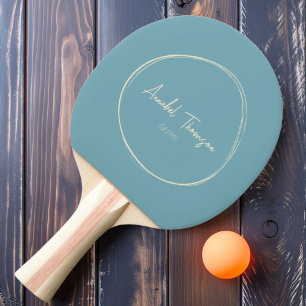 Pala De Ping Pong Tarde de Aqua Cálida Moderno de Mitad de Siglo con