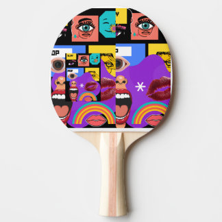 Pala De Ping Pong Taza Bold Pop Art | estilo de cómic retro