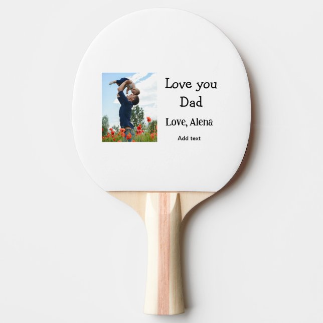 Pala De Ping Pong Te amo el día de papá padre elegante agregar texto (Anverso)