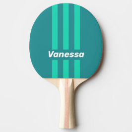 Pala De Ping Pong Teal Beach Breeze Pin Stripes with Name