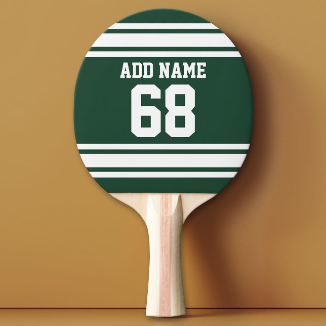 Pala De Ping Pong Team Jersey con nombre y número personalizados (Custom Ping Pong Paddle - Team or College colors Sports Jersey)