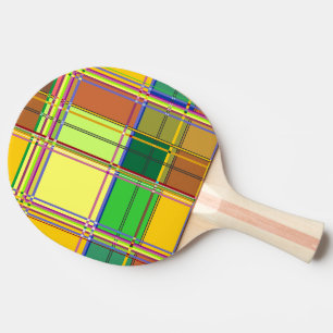 Pala De Ping Pong Tela Colorida Madras de Tartán Caribeño